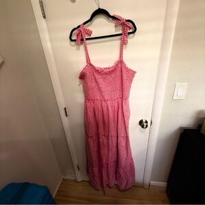 Draper James Pink Gingham Maxi Dress